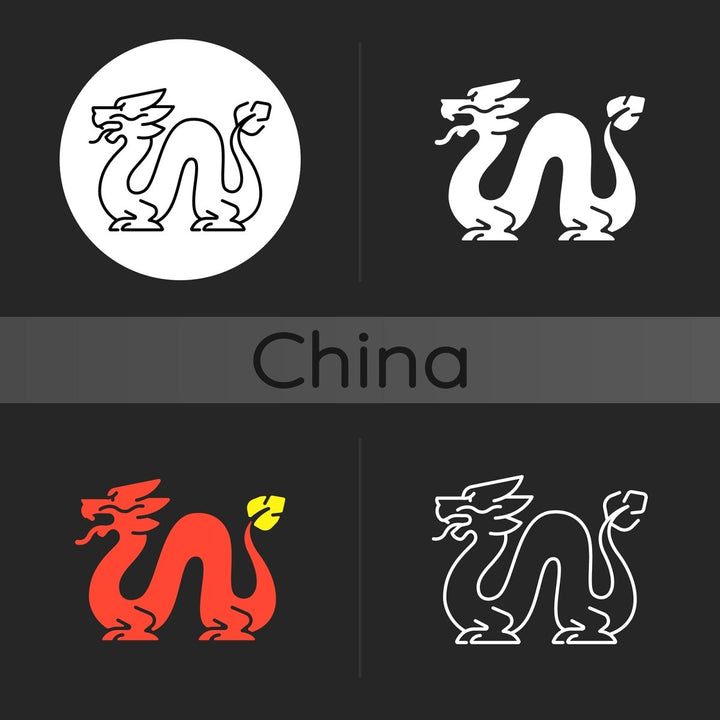 Chinese & Japanese dark theme icons bundle