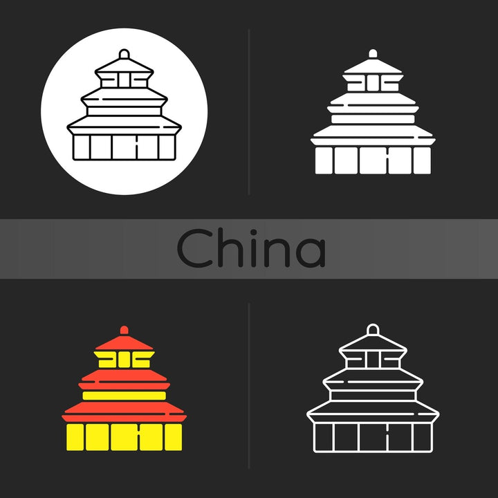 Chinese & Japanese dark theme icons bundle