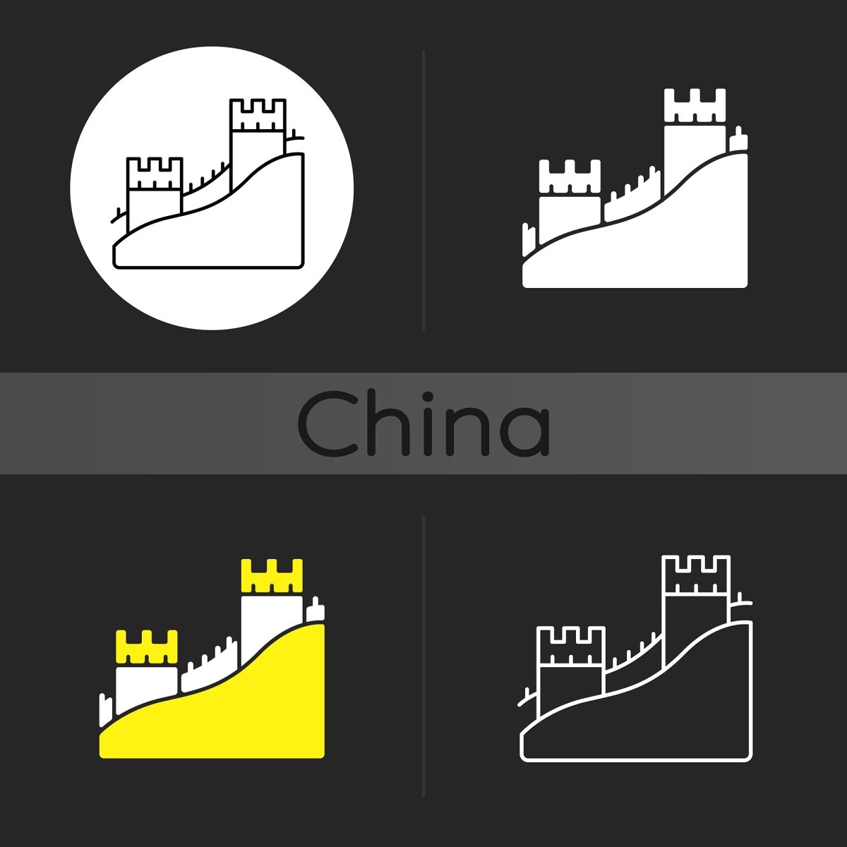 Chinese & Japanese dark theme icons bundle