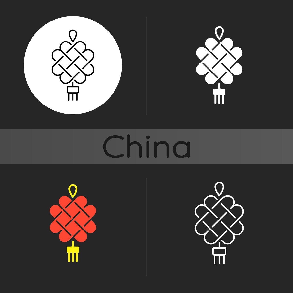 Chinese & Japanese dark theme icons bundle