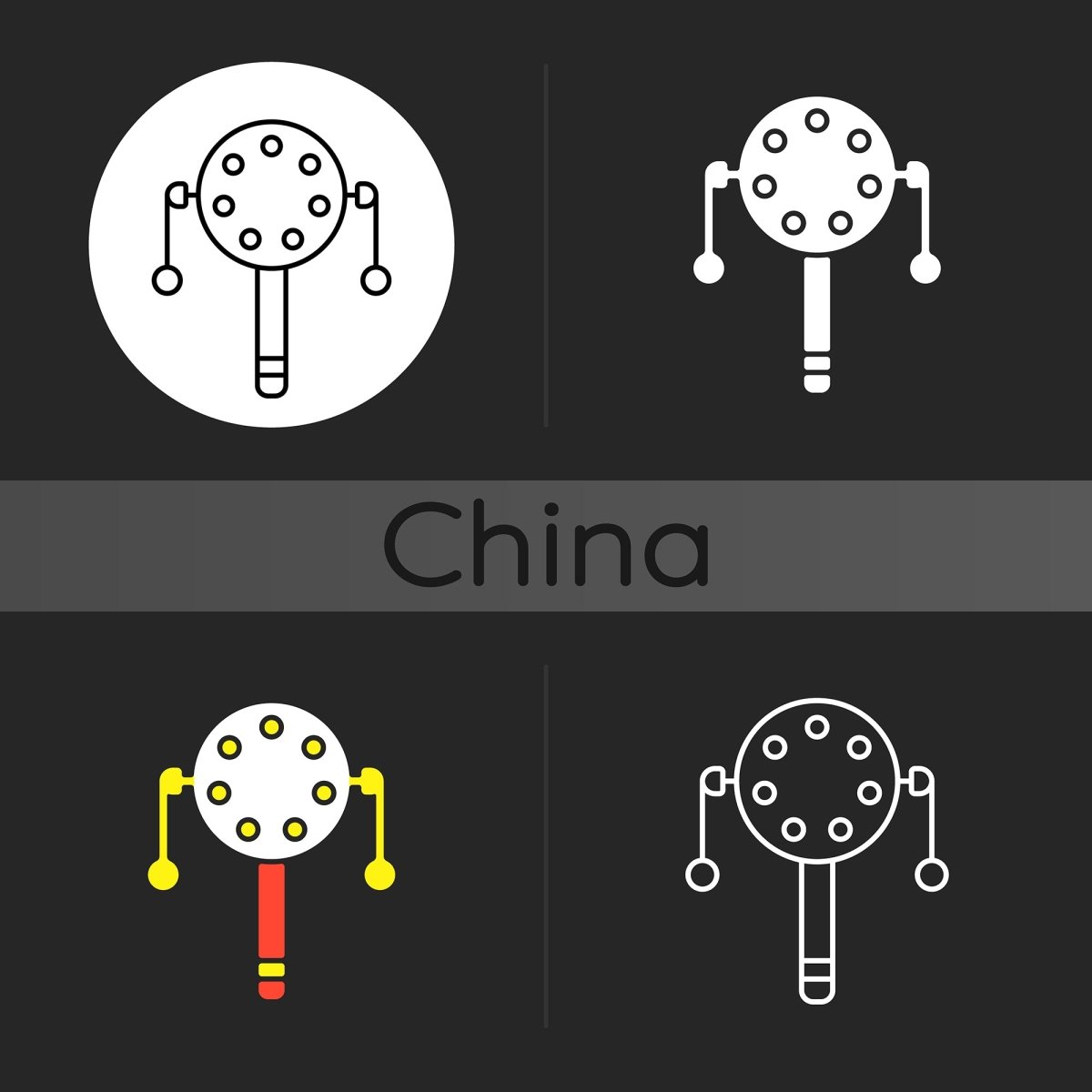 Chinese & Japanese dark theme icons bundle