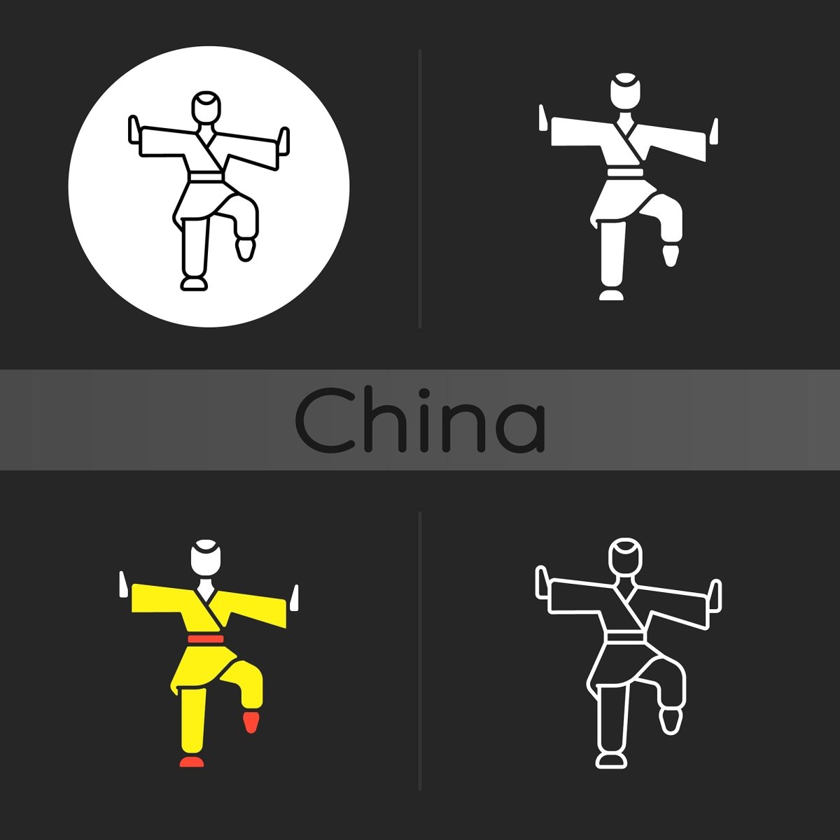Chinese & Japanese dark theme icons bundle