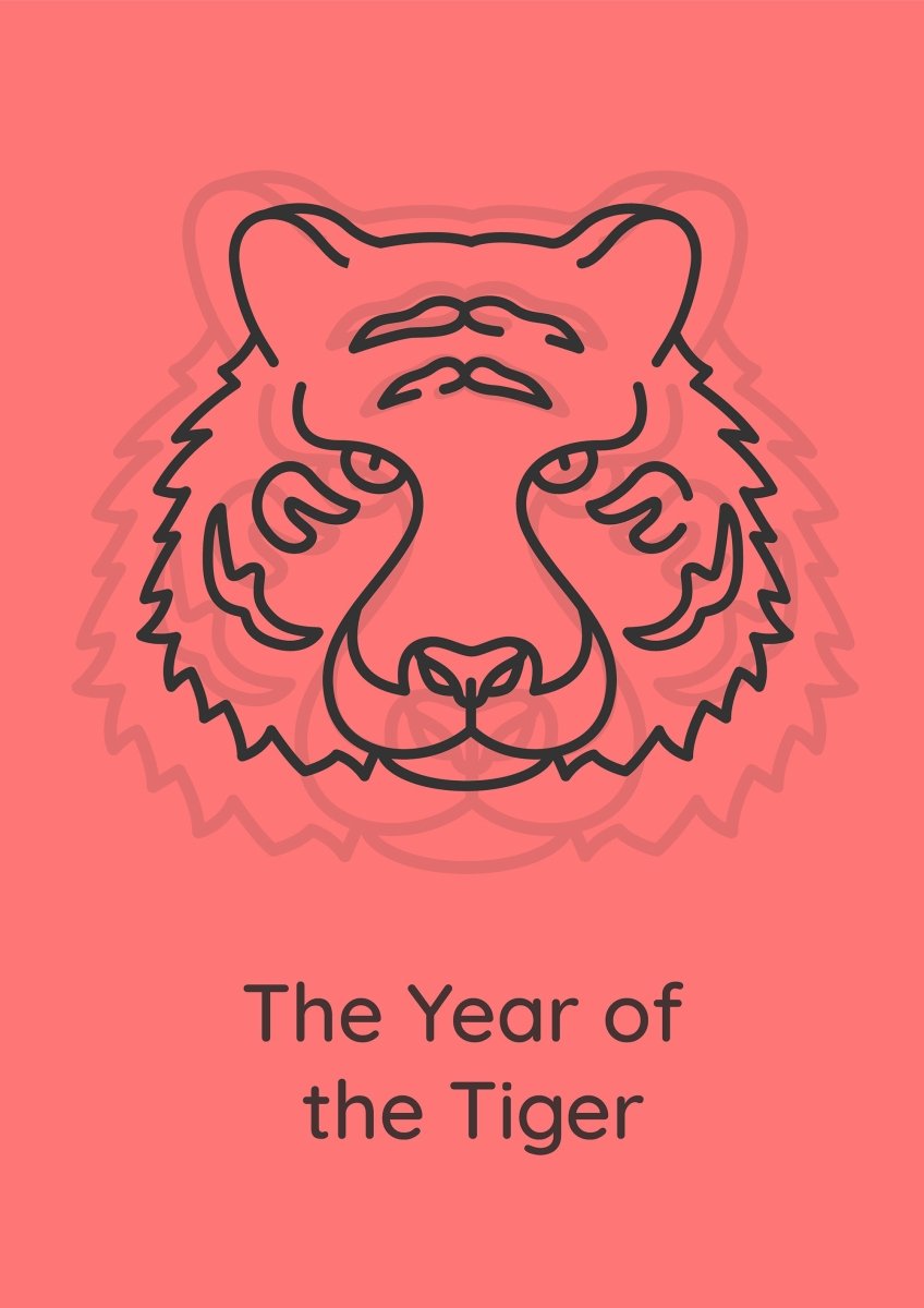 Chinese new year celebration postcards with linear glyph icon set