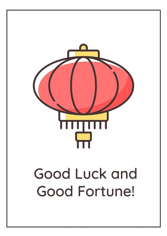 Chinese new year celebration traditions greeting cards with color icon element set