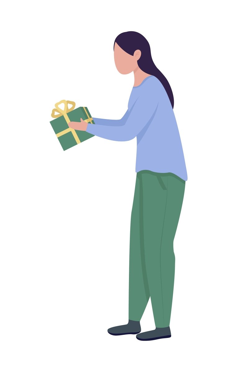 Christmas celebration semi flat color vector characters set