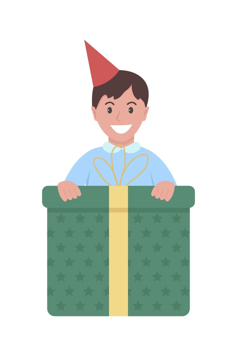 Christmas celebration semi flat color vector characters set