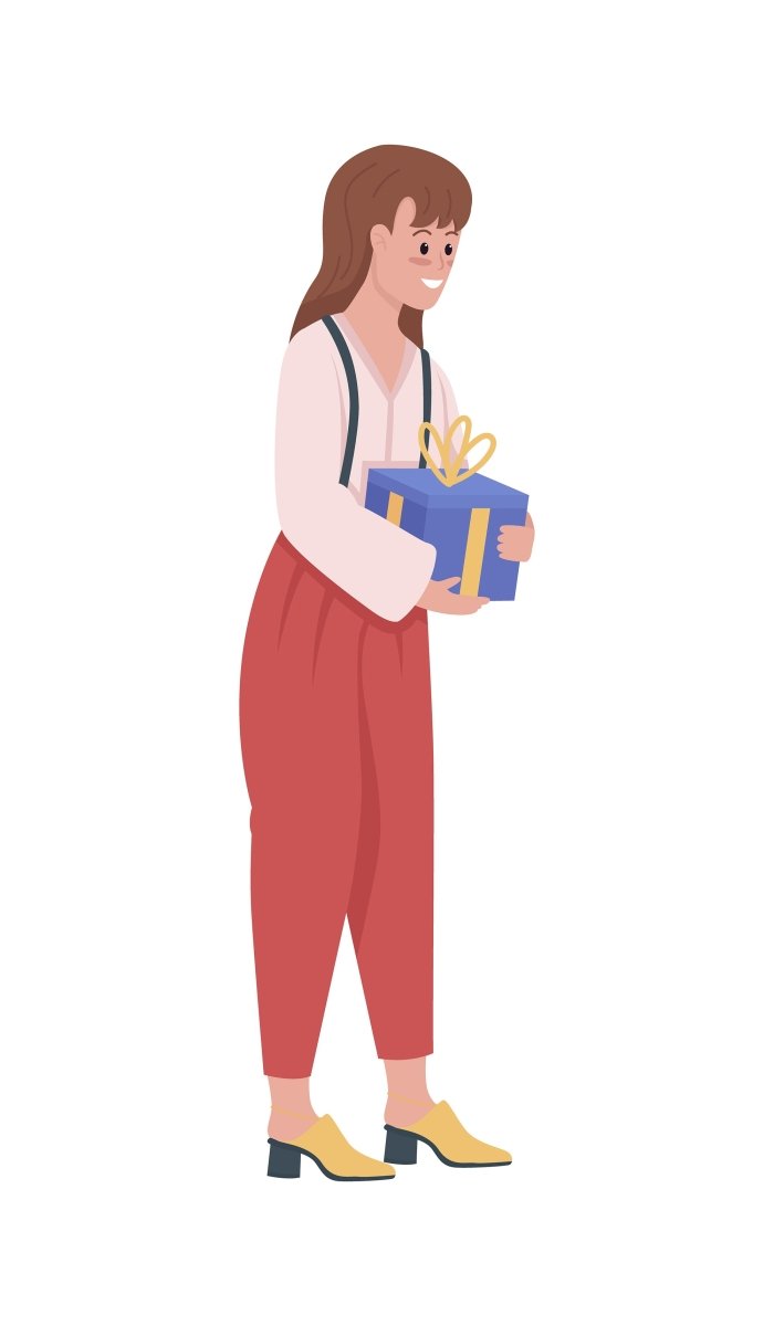 Christmas celebration semi flat color vector characters set