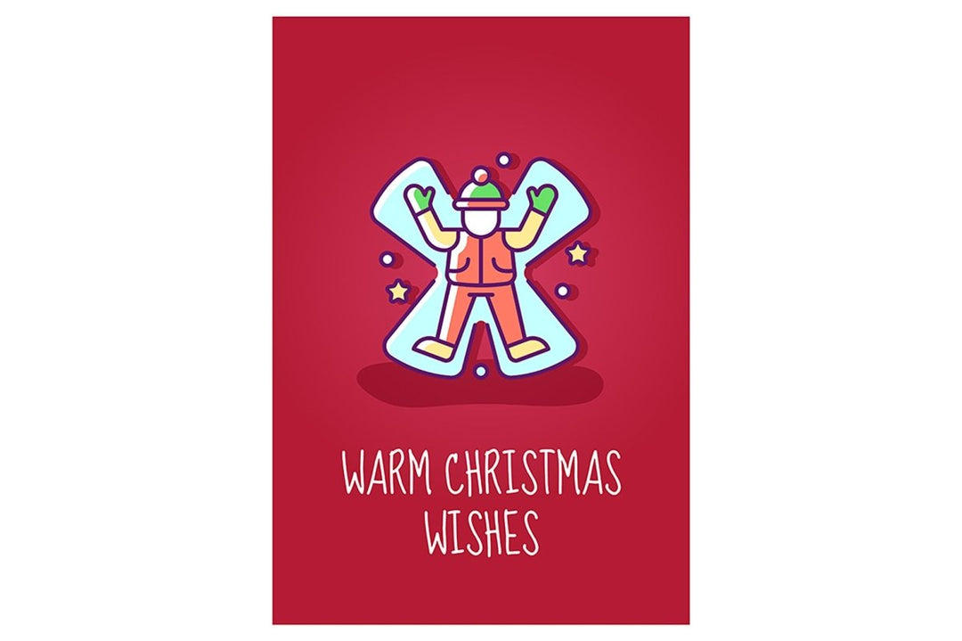 Christmas event celebration greeting card with color icon element set