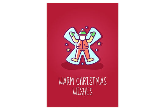 Christmas event celebration greeting card with color icon element set