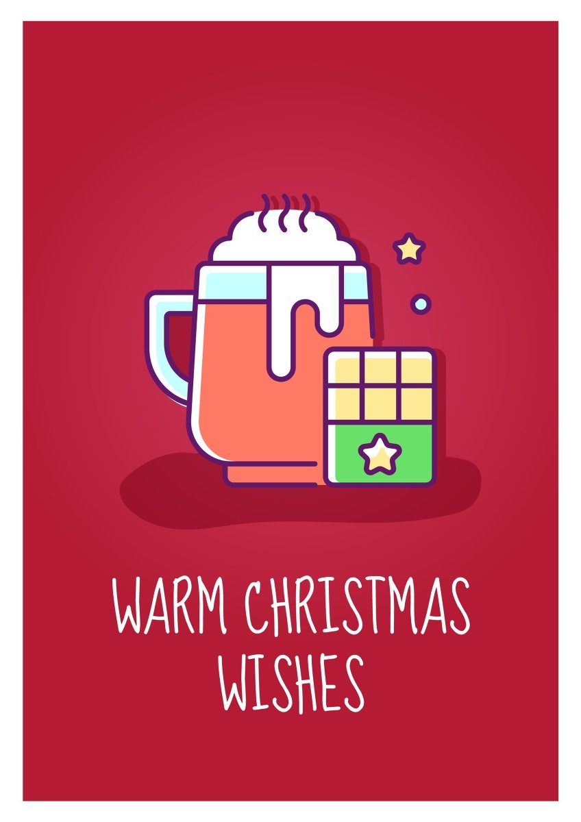 Christmas event celebration greeting card with color icon element set