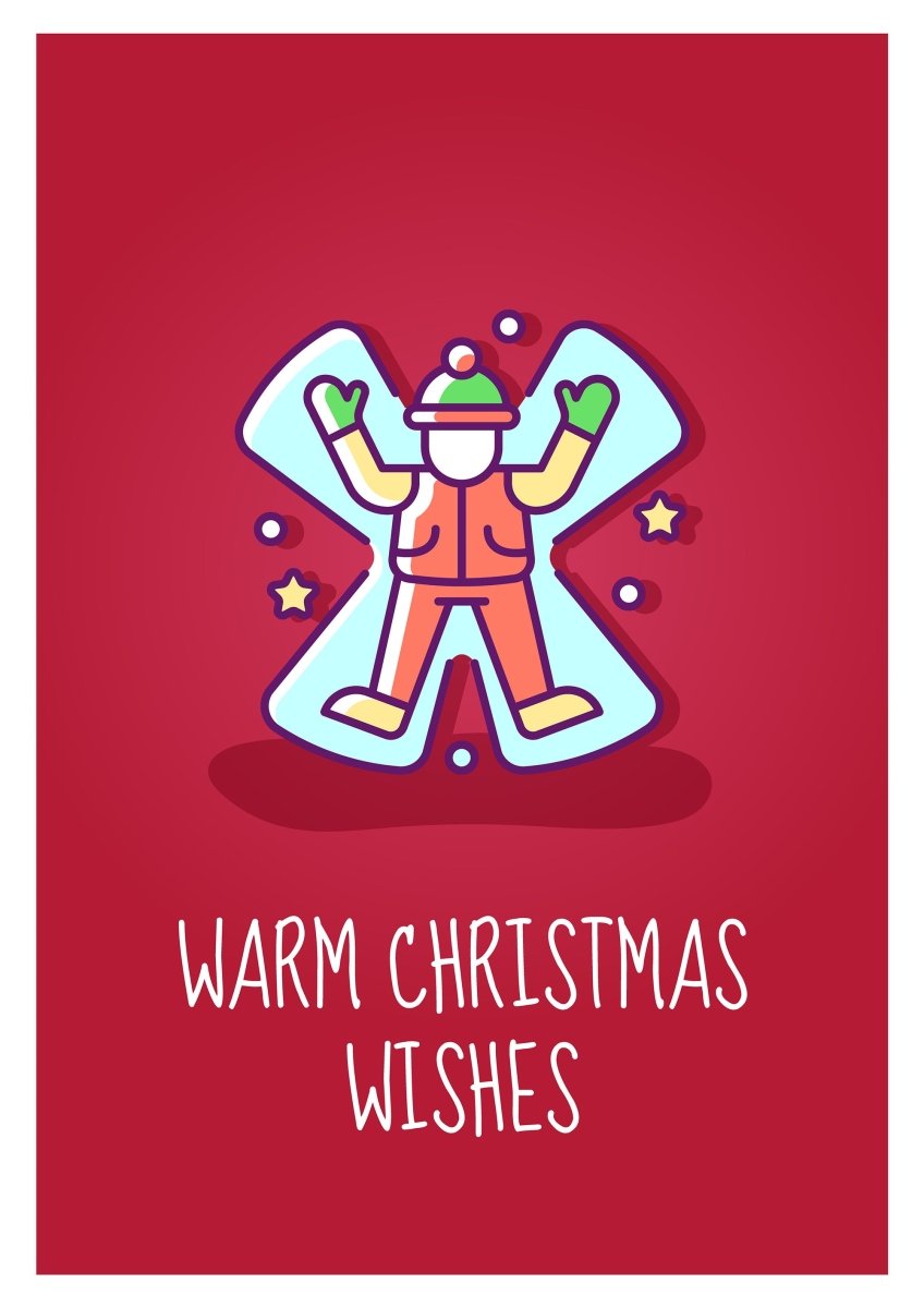 Christmas event celebration greeting card with color icon element set