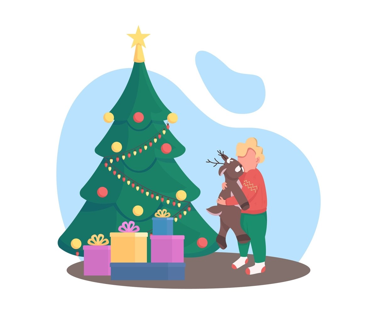 Christmas holidays color vector faceless character bundle