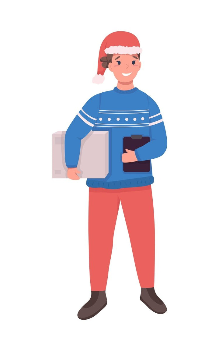 Christmas holidays color vector faceless character bundle