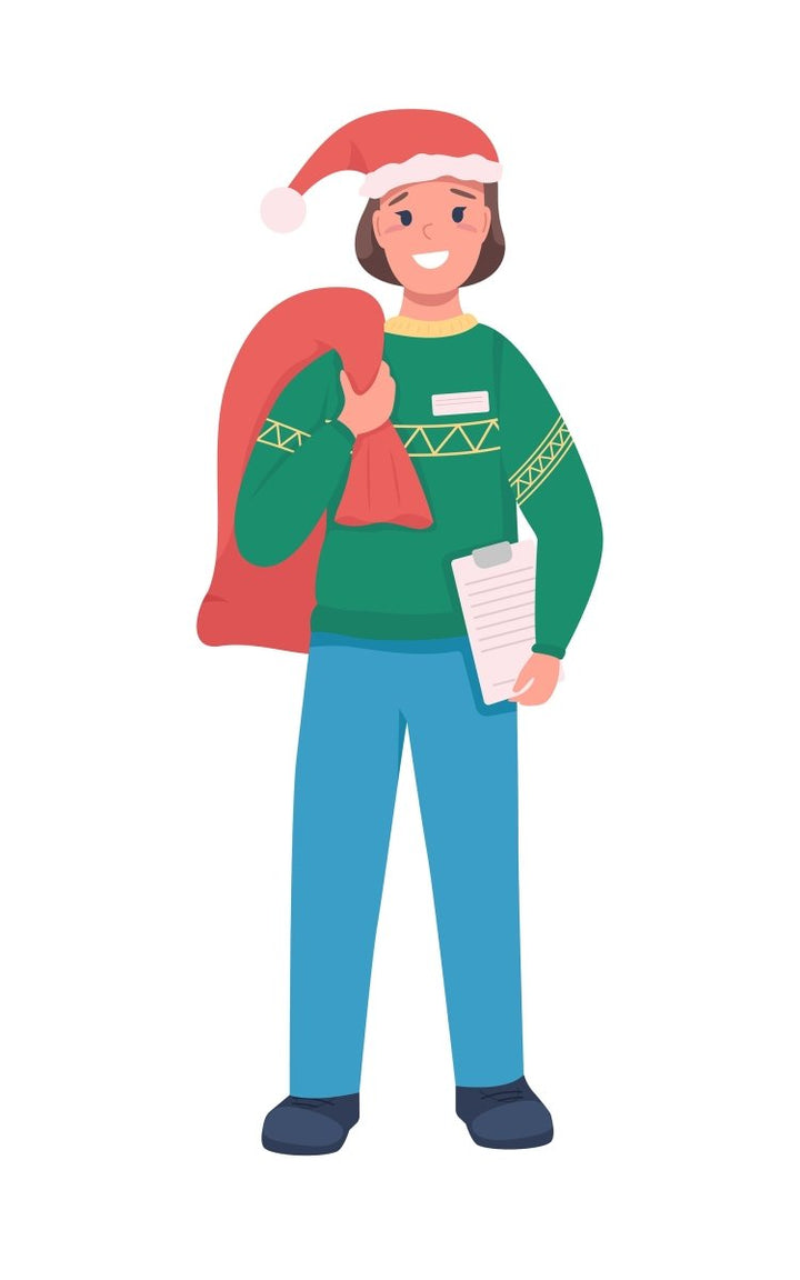 Christmas holidays color vector faceless character bundle