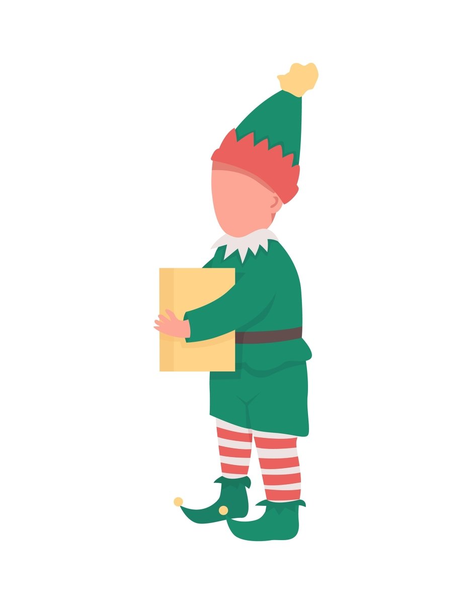 Christmas holidays color vector faceless character bundle