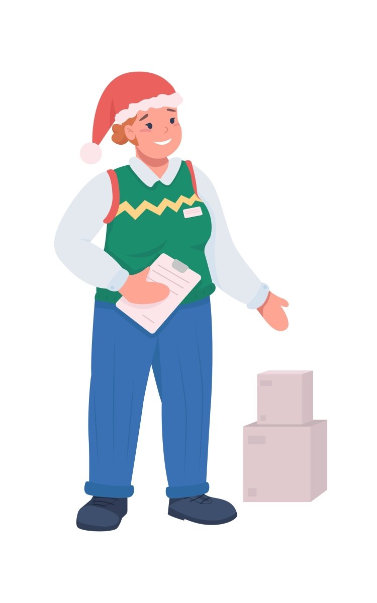 Christmas holidays color vector faceless character bundle