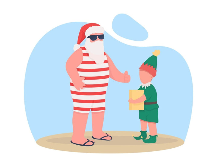 Christmas holidays color vector faceless character bundle