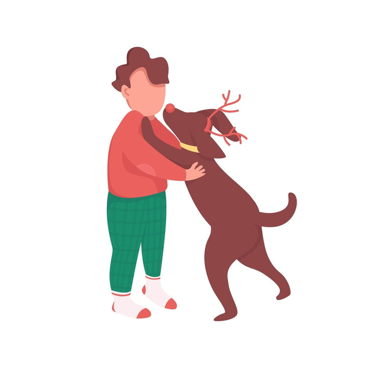 Christmas holidays color vector faceless character bundle