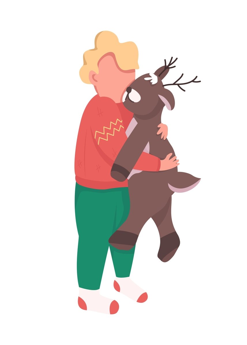 Christmas holidays color vector faceless character bundle