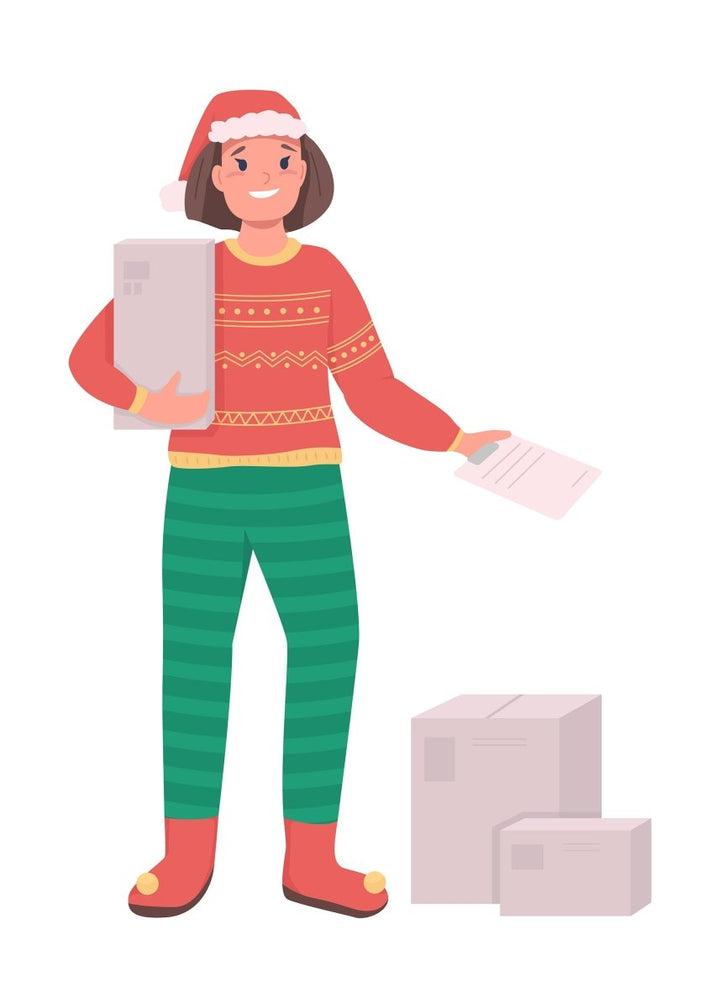 Christmas holidays color vector faceless character bundle