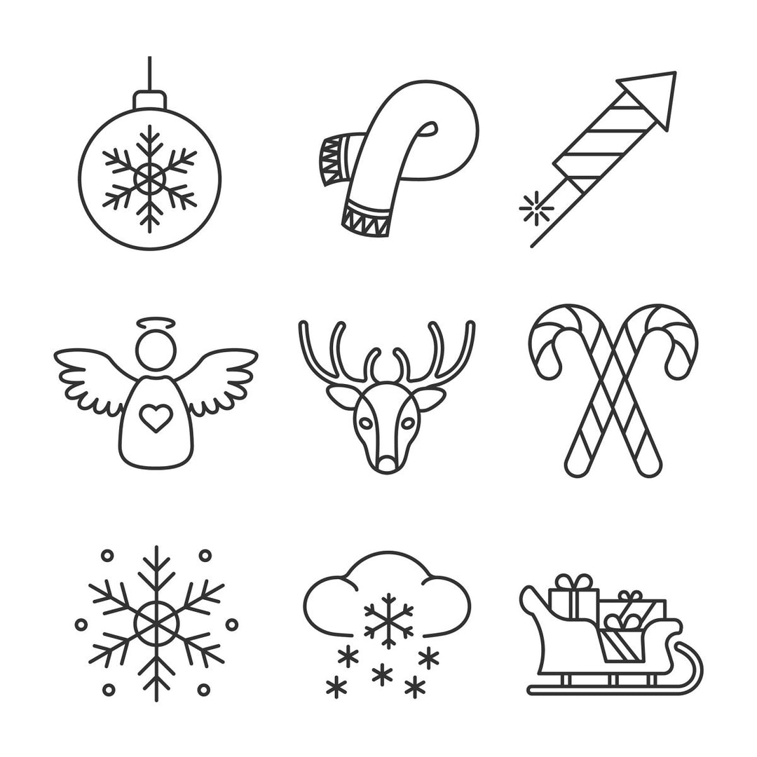 Christmas icons & illustrations bundle