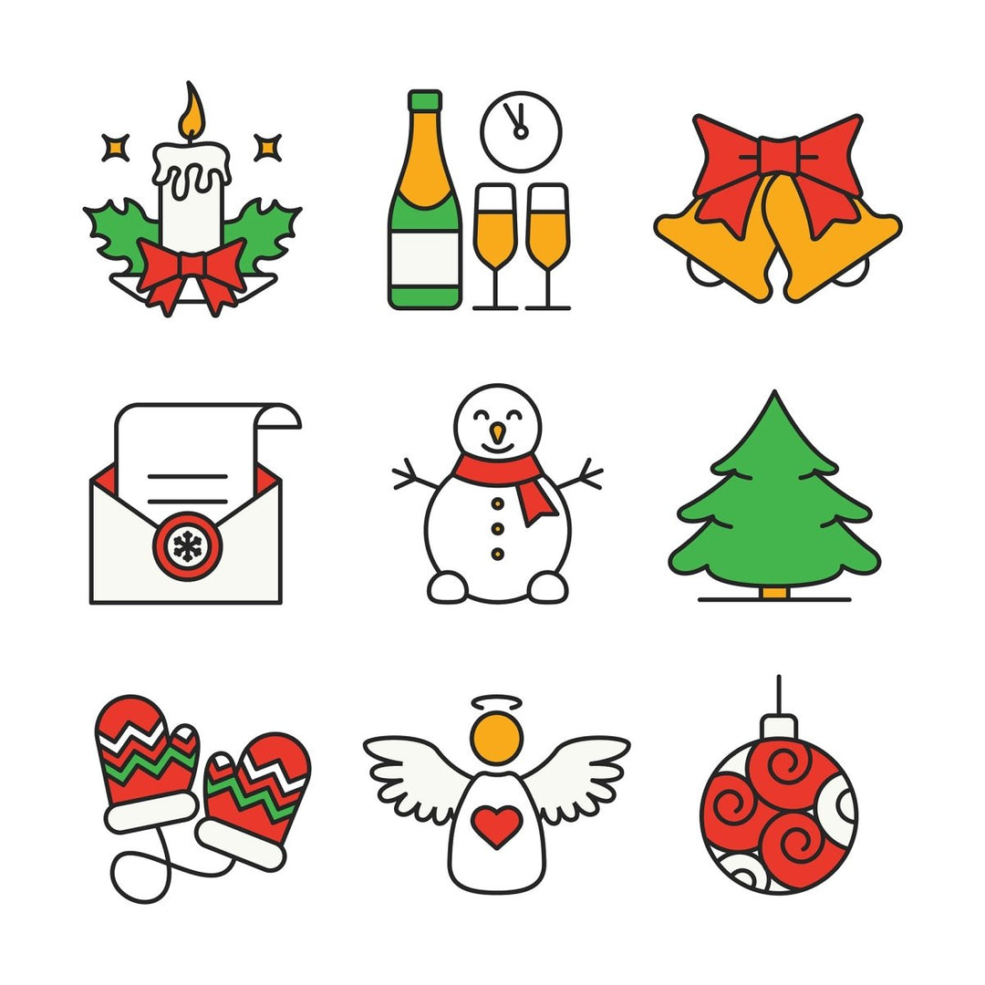 Christmas icons & illustrations bundle