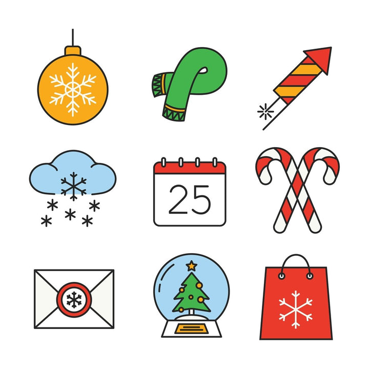 Christmas icons & illustrations bundle