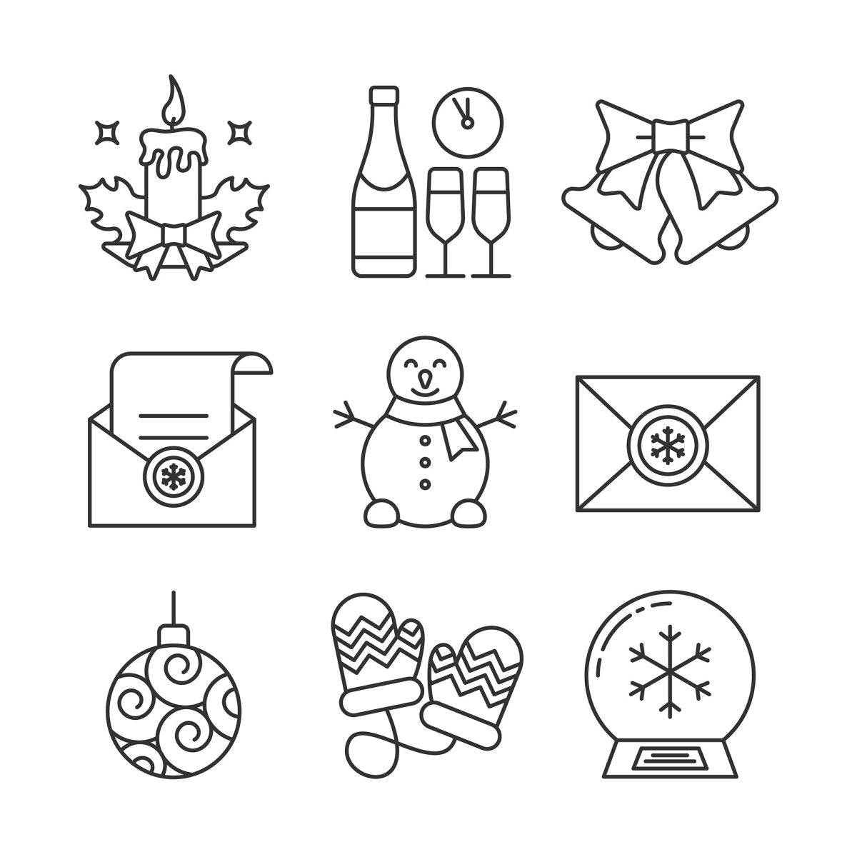 Christmas icons & illustrations bundle