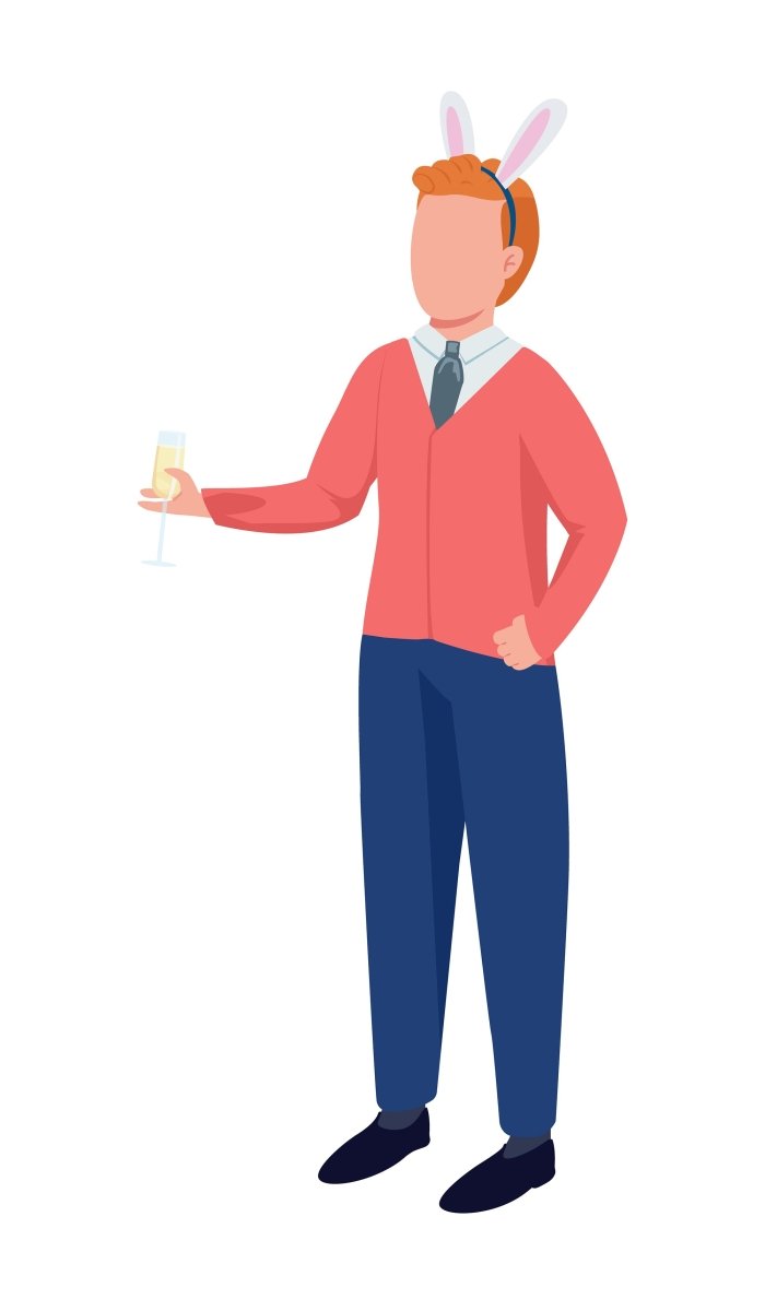 Christmas party flat color vector character set