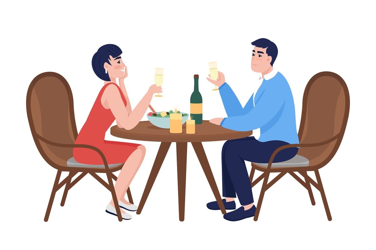 Christmas party flat color vector character set