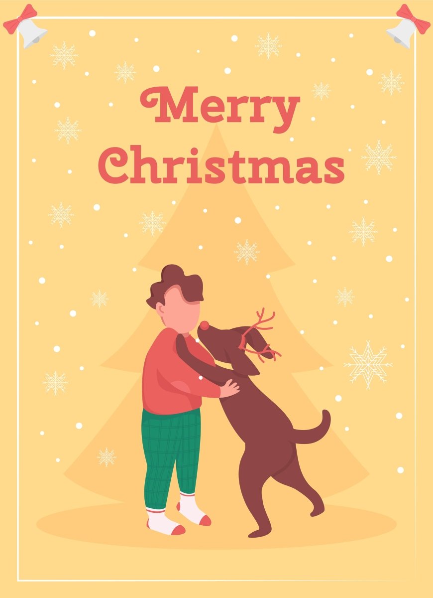 Christmas time greeting card flat vector template bundle