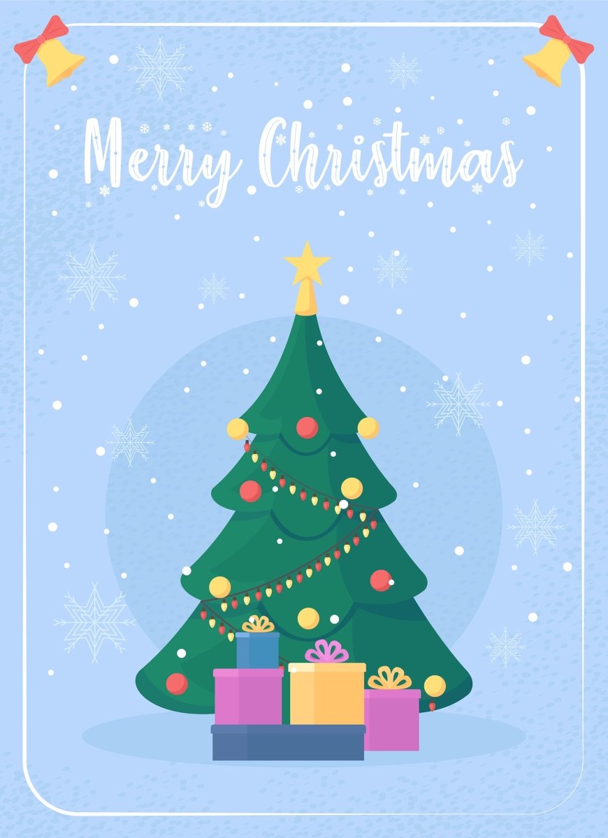 Christmas time greeting card flat vector template bundle