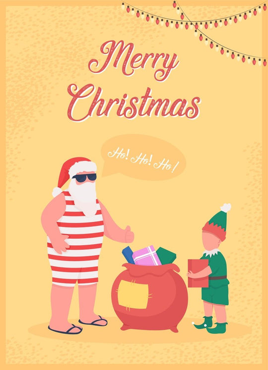 Christmas time greeting card flat vector template bundle