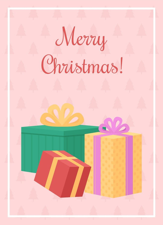 Christmas time greeting card flat vector template bundle
