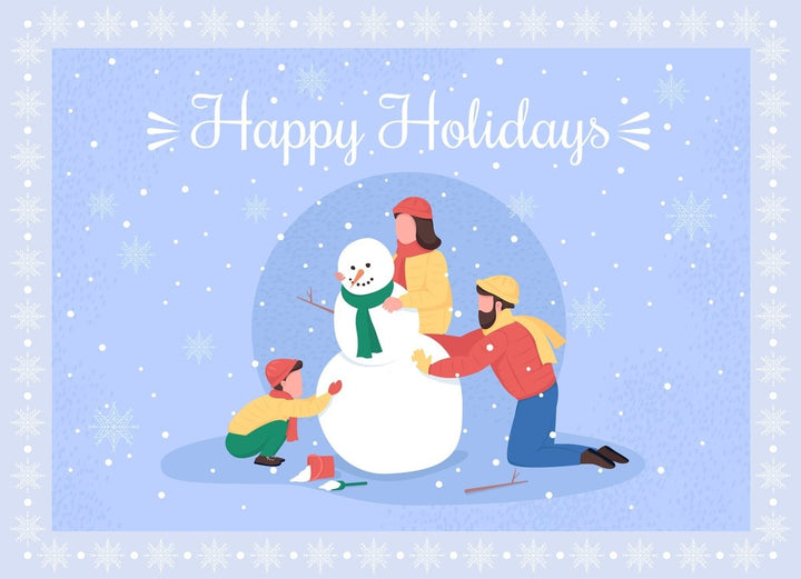 Christmas time greeting card flat vector template bundle