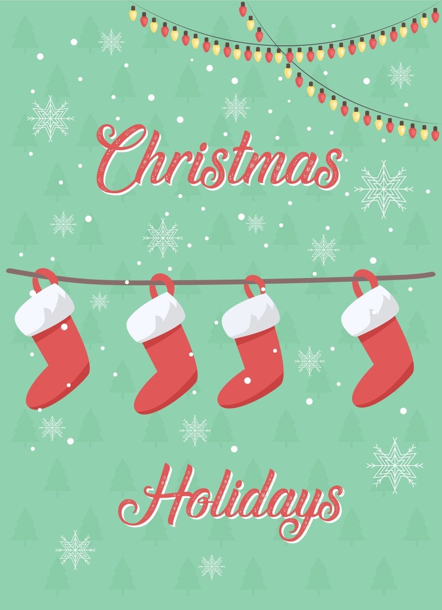 Christmas time greeting card flat vector template bundle