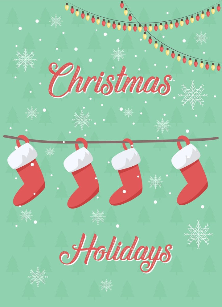 Christmas time greeting card flat vector template bundle