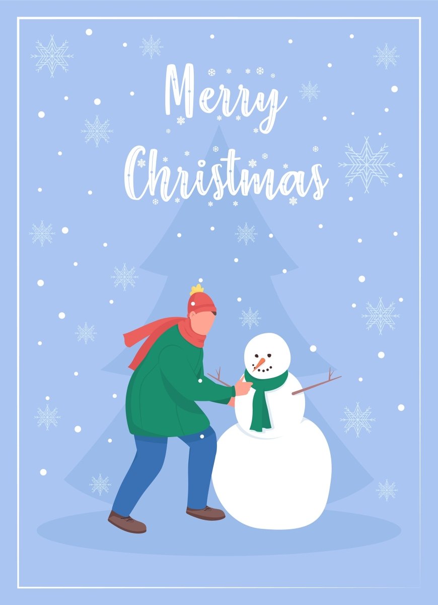 Christmas time greeting card flat vector template bundle