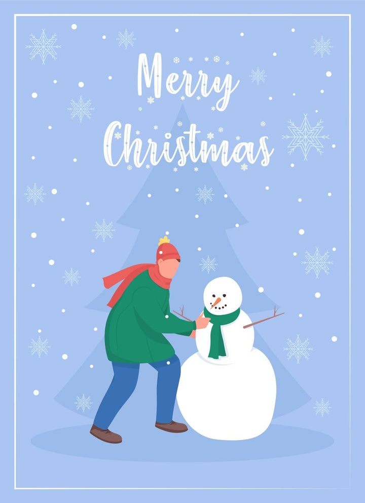 Christmas time greeting card flat vector template bundle