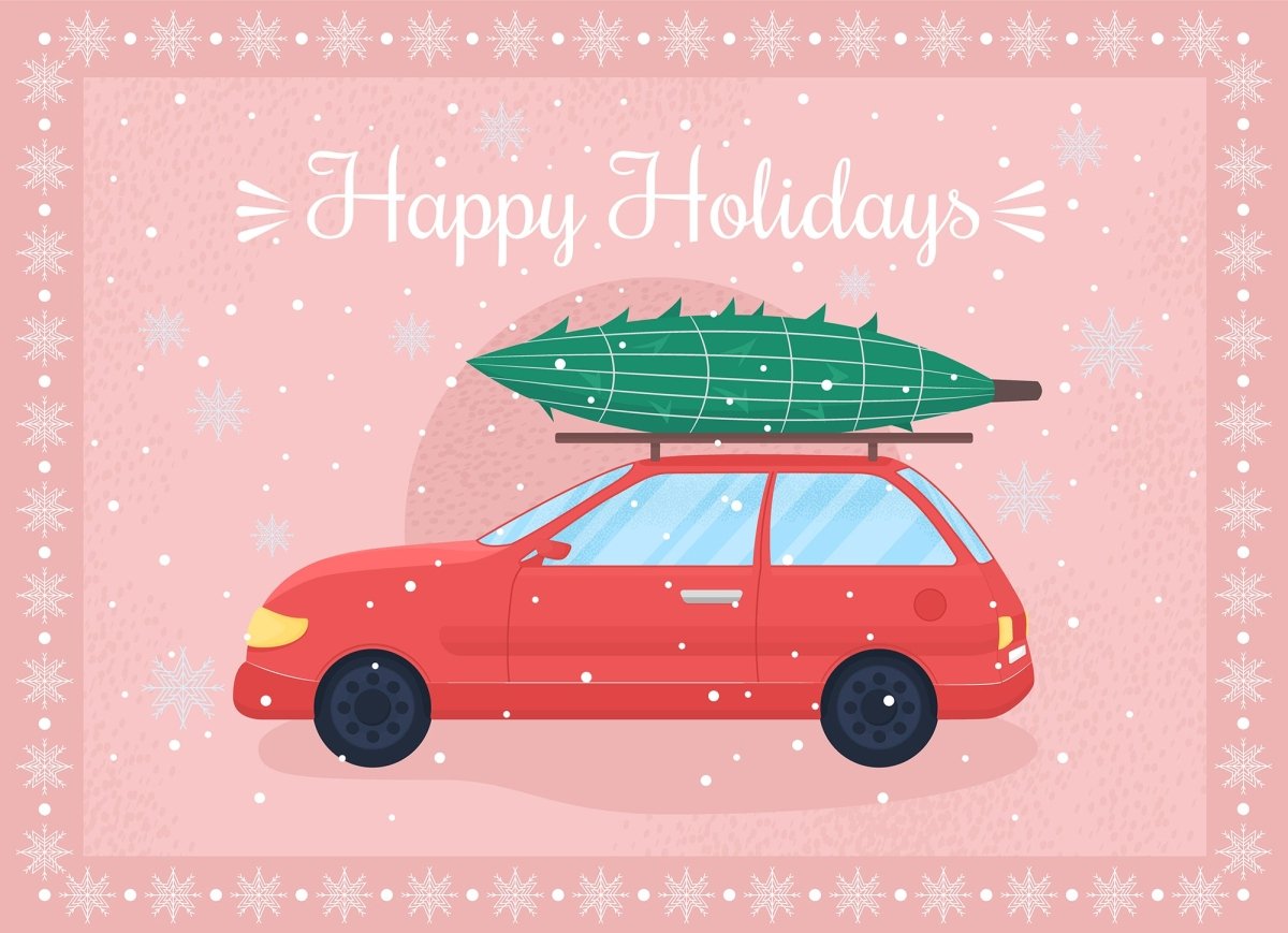 Christmas time greeting card flat vector template bundle