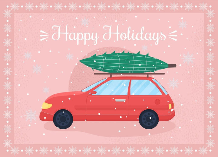 Christmas time greeting card flat vector template bundle