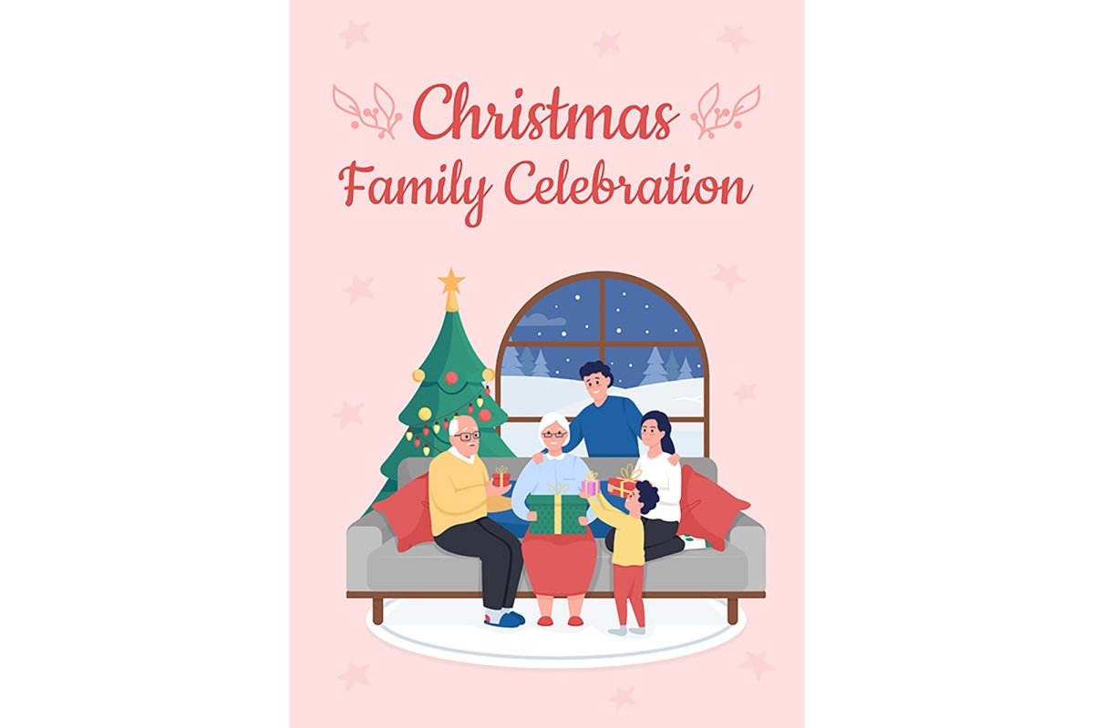Christmas time poster vector template set