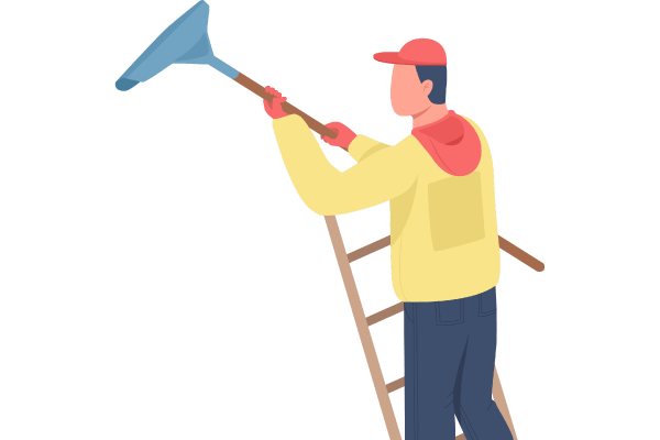 Cleaner on Ladder Characters Set