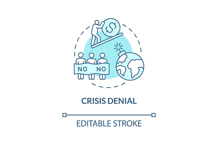 Climate skepticism and conspiracy blue concept icons set