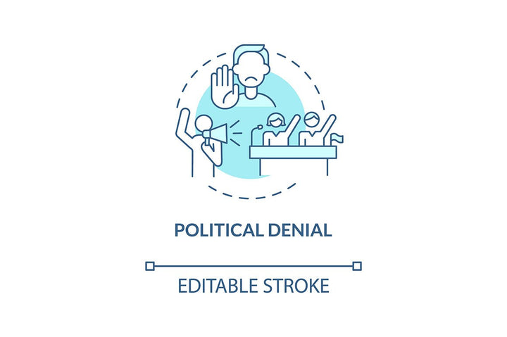 Climate skepticism and conspiracy blue concept icons set