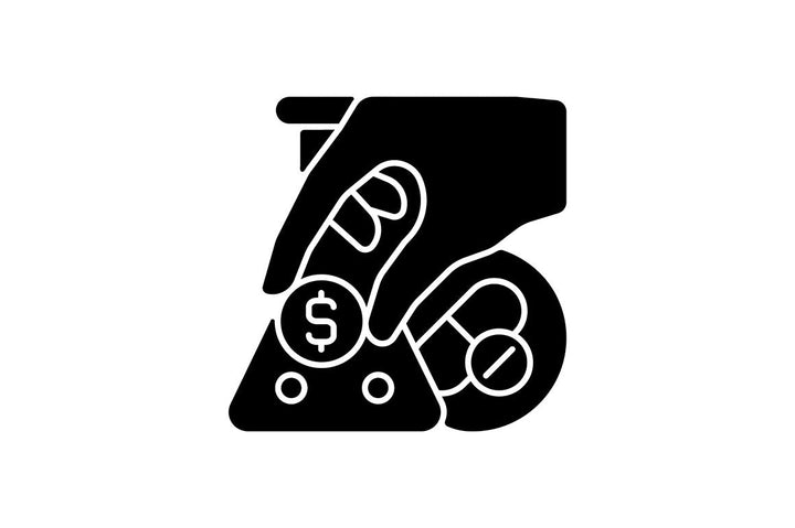Clinical trials black glyph icons set on white space
