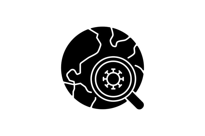 Clinical trials black glyph icons set on white space
