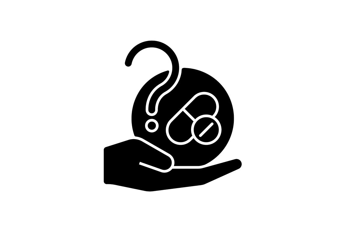 Clinical trials black glyph icons set on white space