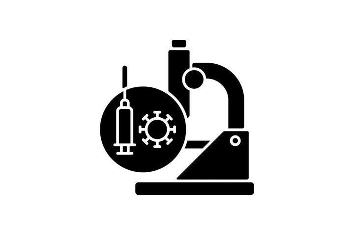 Clinical trials black glyph icons set on white space