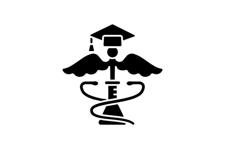 Clinical trials black glyph icons set on white space